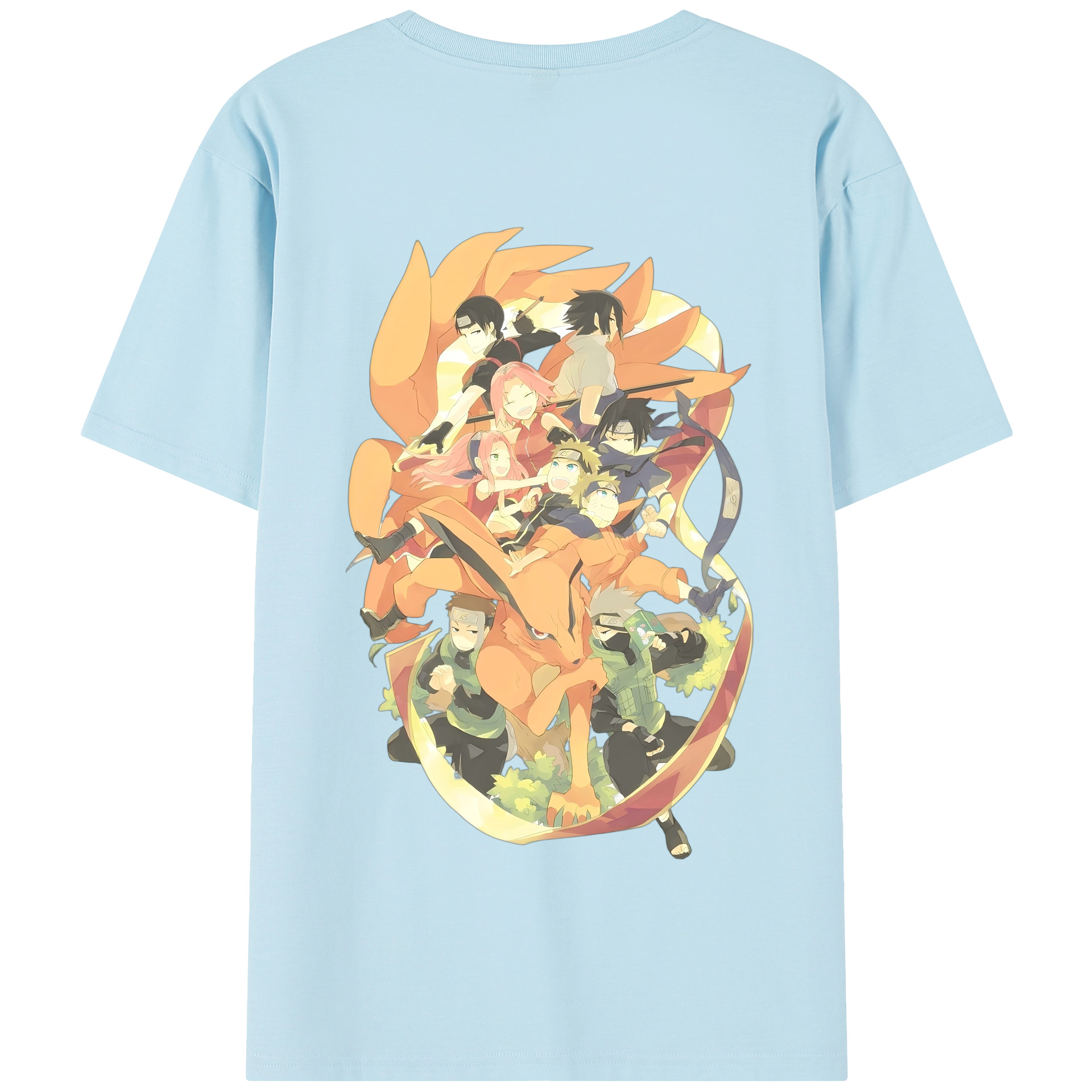 （画像用） NARUTO -ナルト- うずまき ナルト Uzumaki Naruto 綿100％半袖Tシャツ（背面プリント）